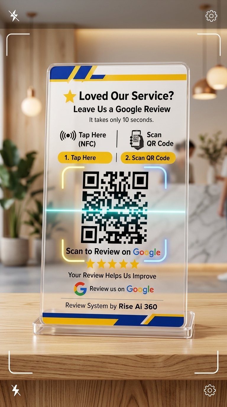 Customer Scanning Rise AI Smart QR Standee